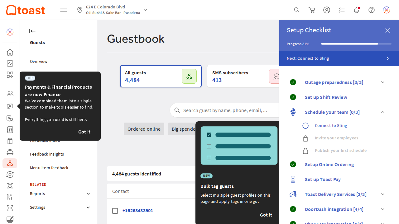 Location switcher dropdown